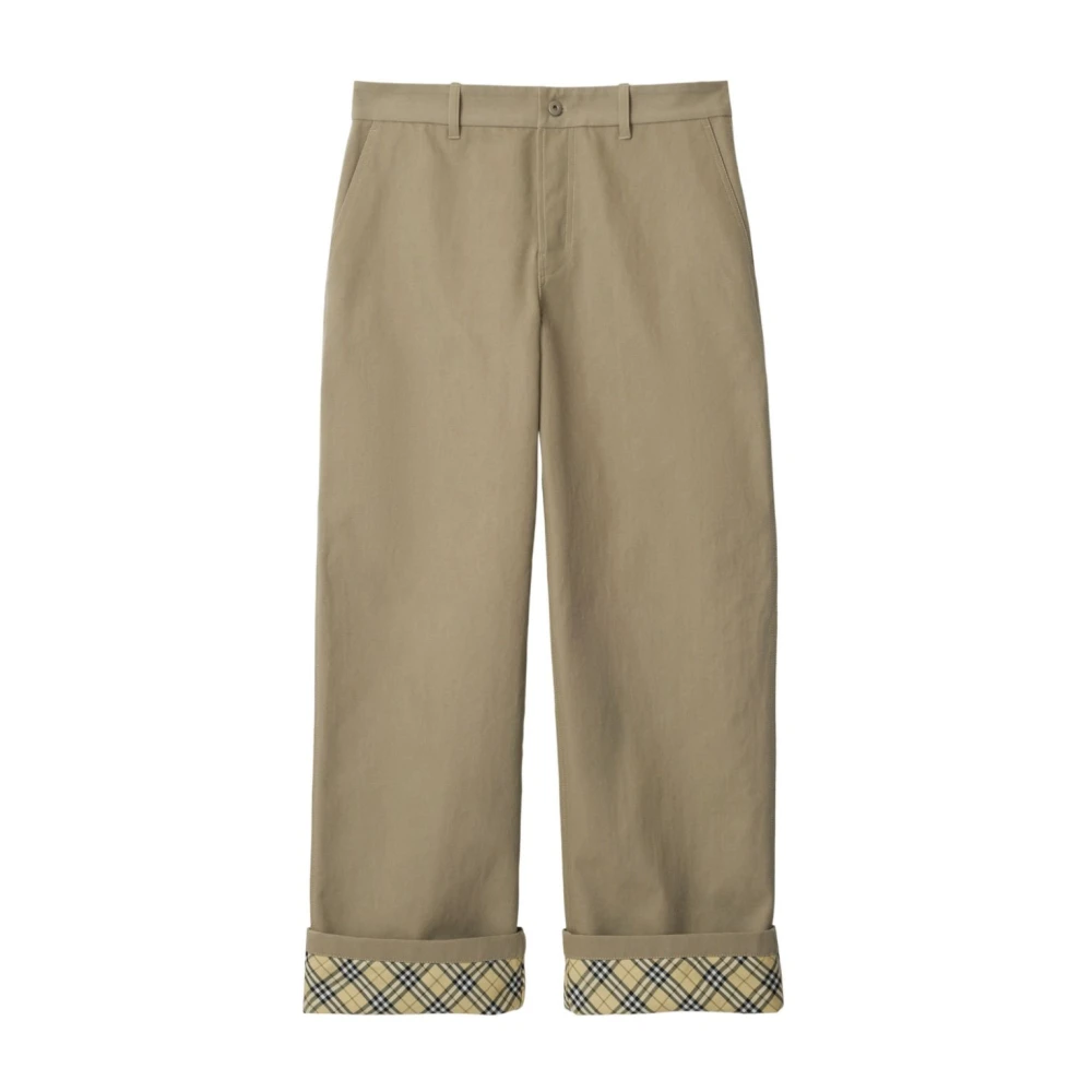 Burberry Beige Wijde Broek met Relaxte Pasvorm Beige Heren