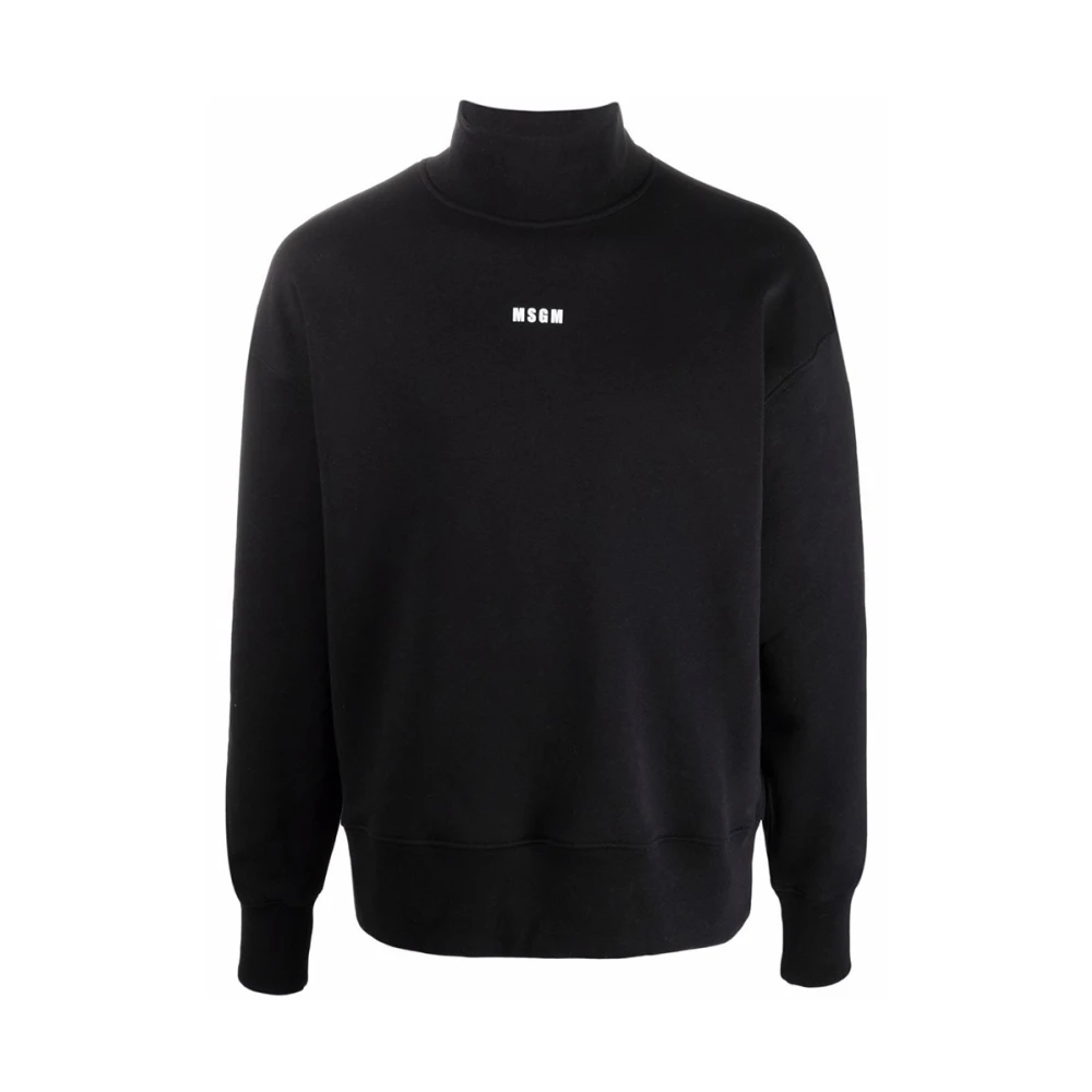 Msgm Hoge Hals Zwarte Sweater Black Heren