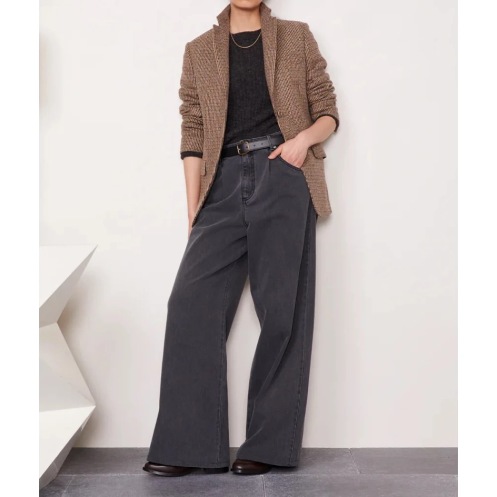 Officine Générale Wollen Americana Jas met Rever Kraag Brown Dames