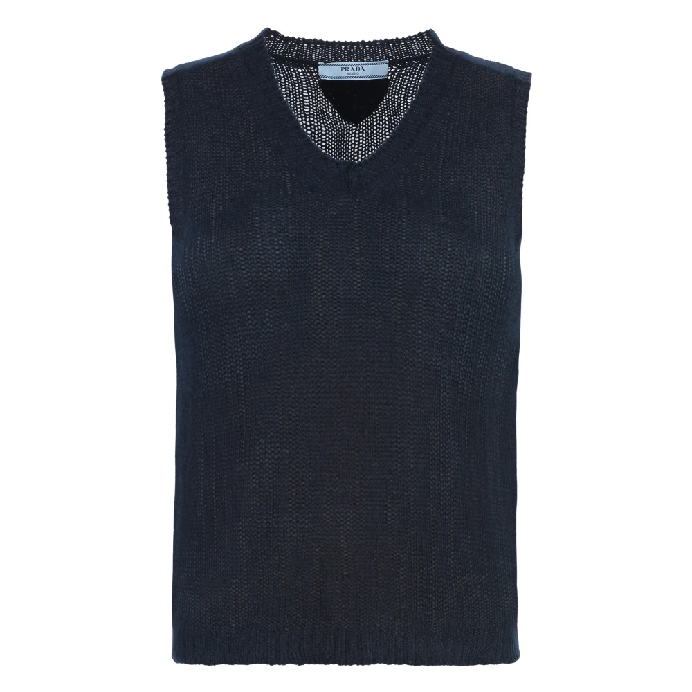 V-neck cashmere vest - 40 BLEU - Image 2