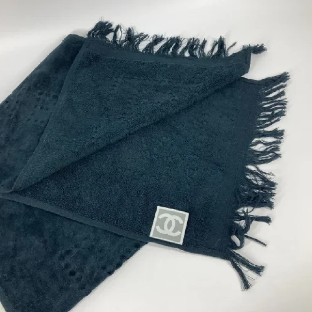 Chanel Vintage Pre-owned Cotton scarves Blue Dames