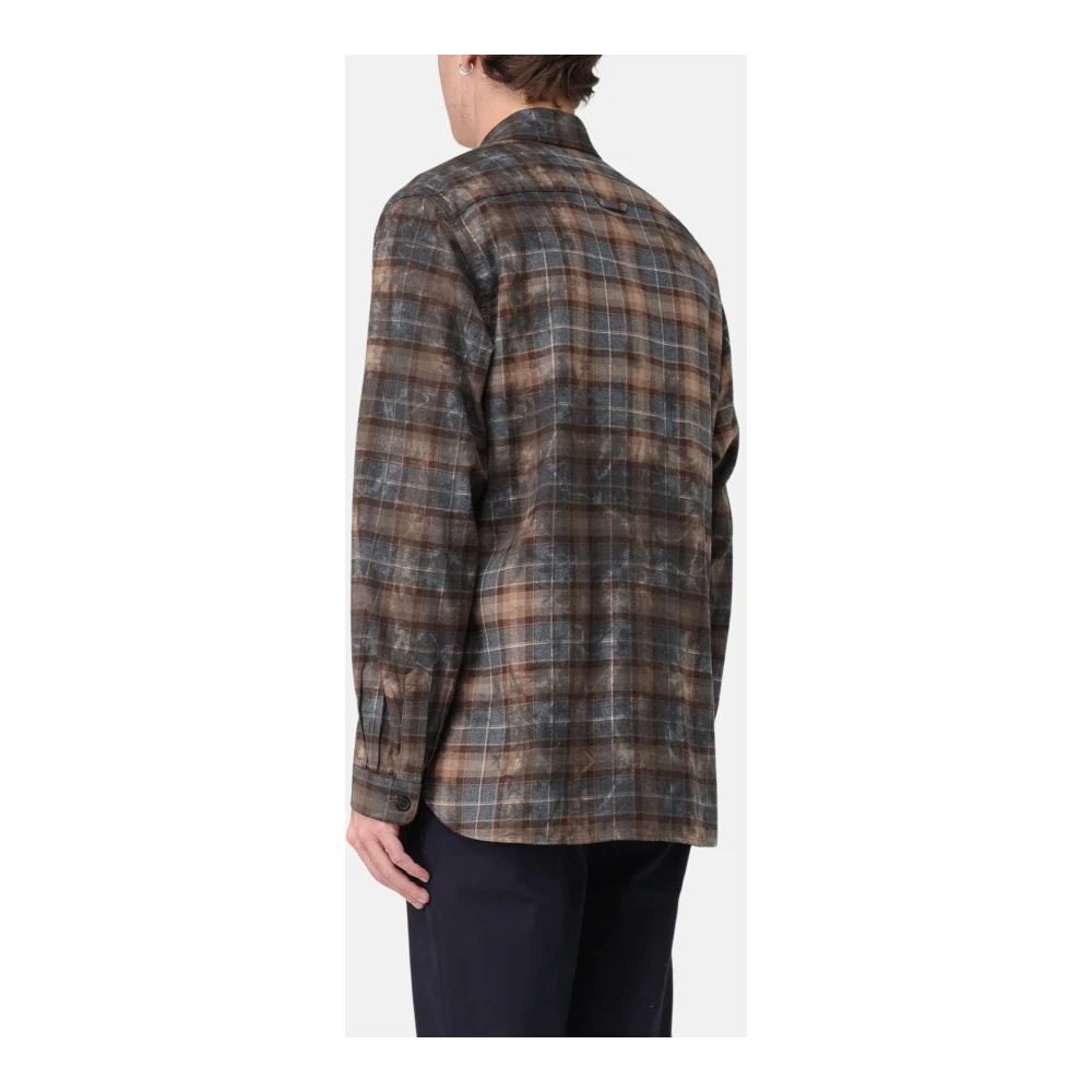 Mauro Grifoni Geruite Flanellen Overhemd met Vlekken Multicolor Heren