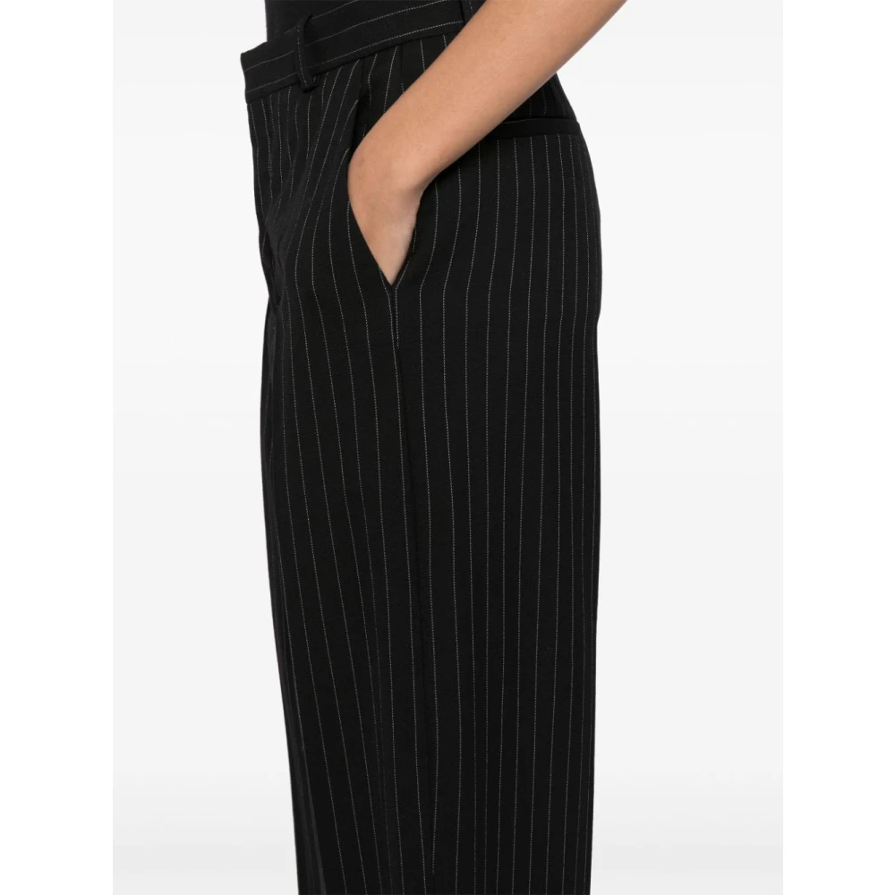 Wardrobe.nyc Zwart Pinstripe Straight Leg Broek Black Dames