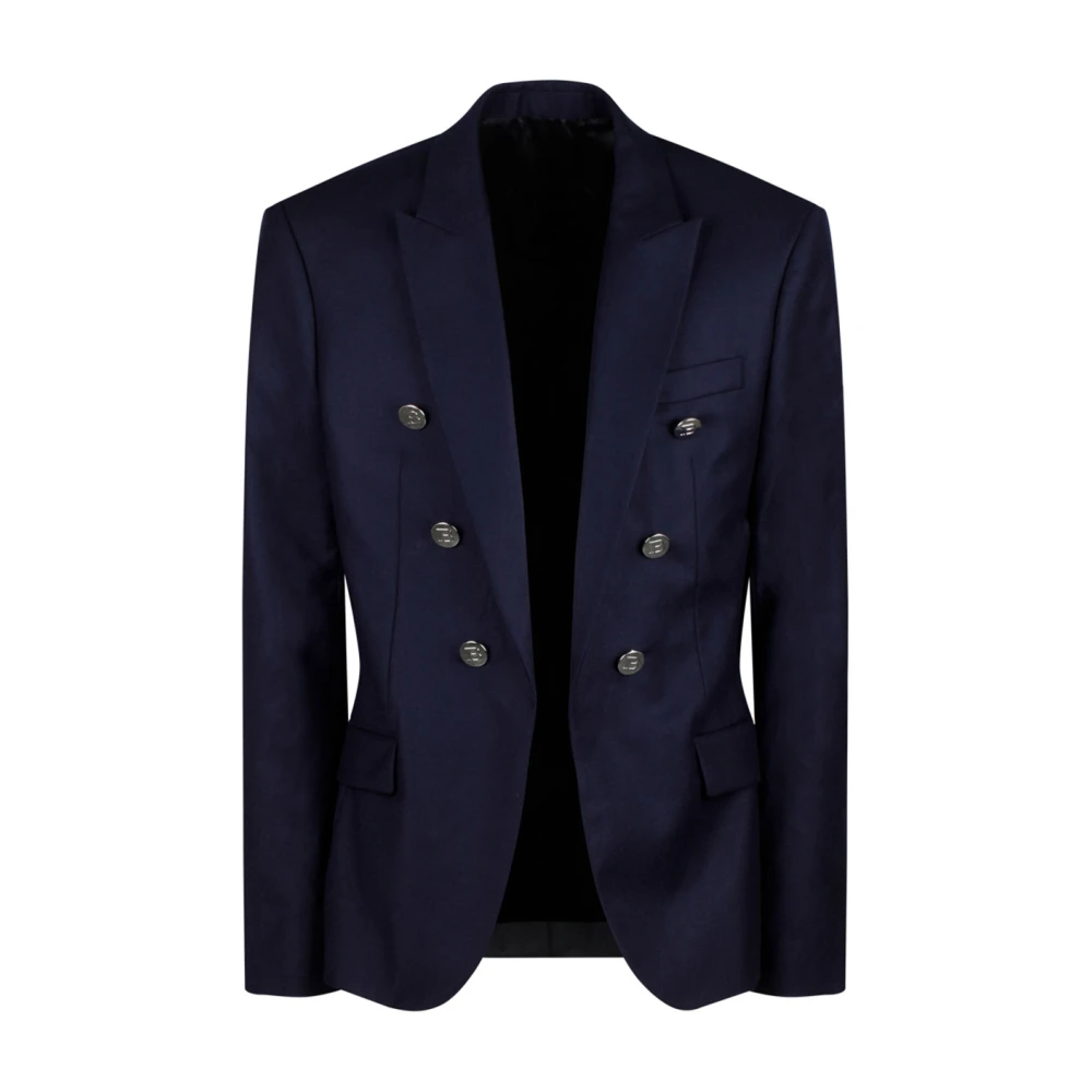 Balmain Men's Blue Embossed Buttons Blazer - Blazers - Xl - Jackets