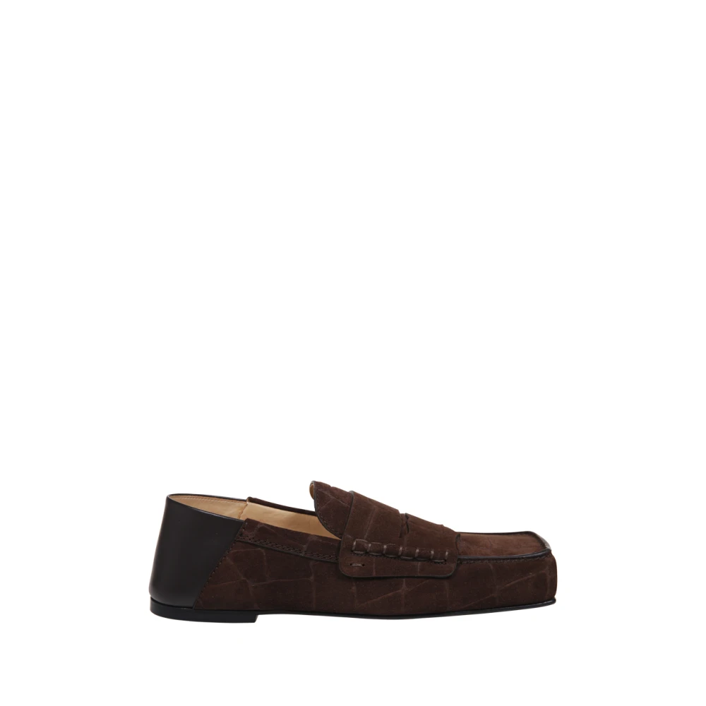 Jacquemus Mörkbruna Fyrkantiga Loafers Brown, Dam