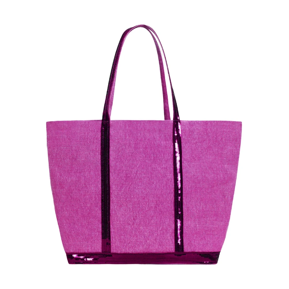 Vanessa Bruno Linnen Tas met Pailletten Pink Dames