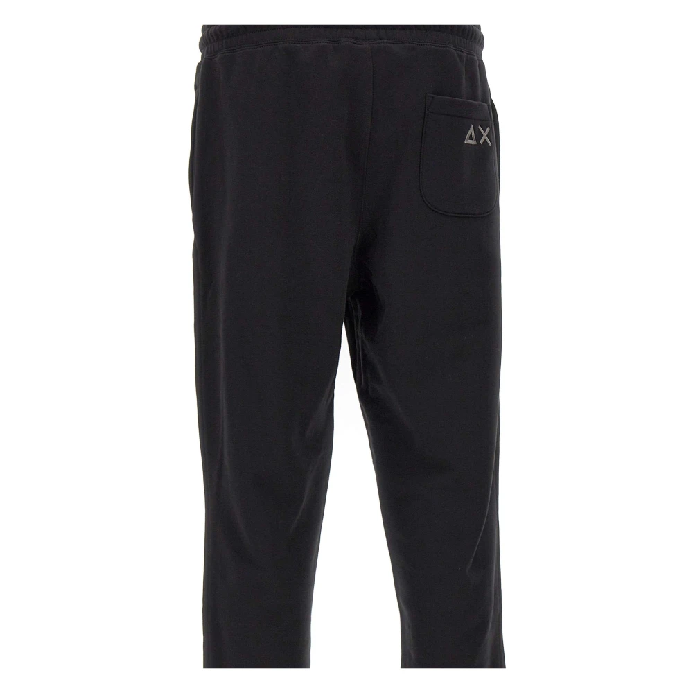 Sun68 Zwarte katoenen jogger met elastische tailleband Black Heren