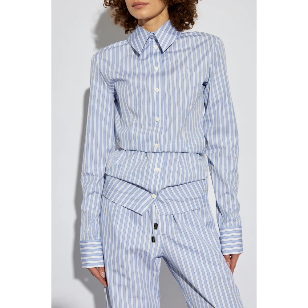 The Attico Shirt met logo Blue Dames