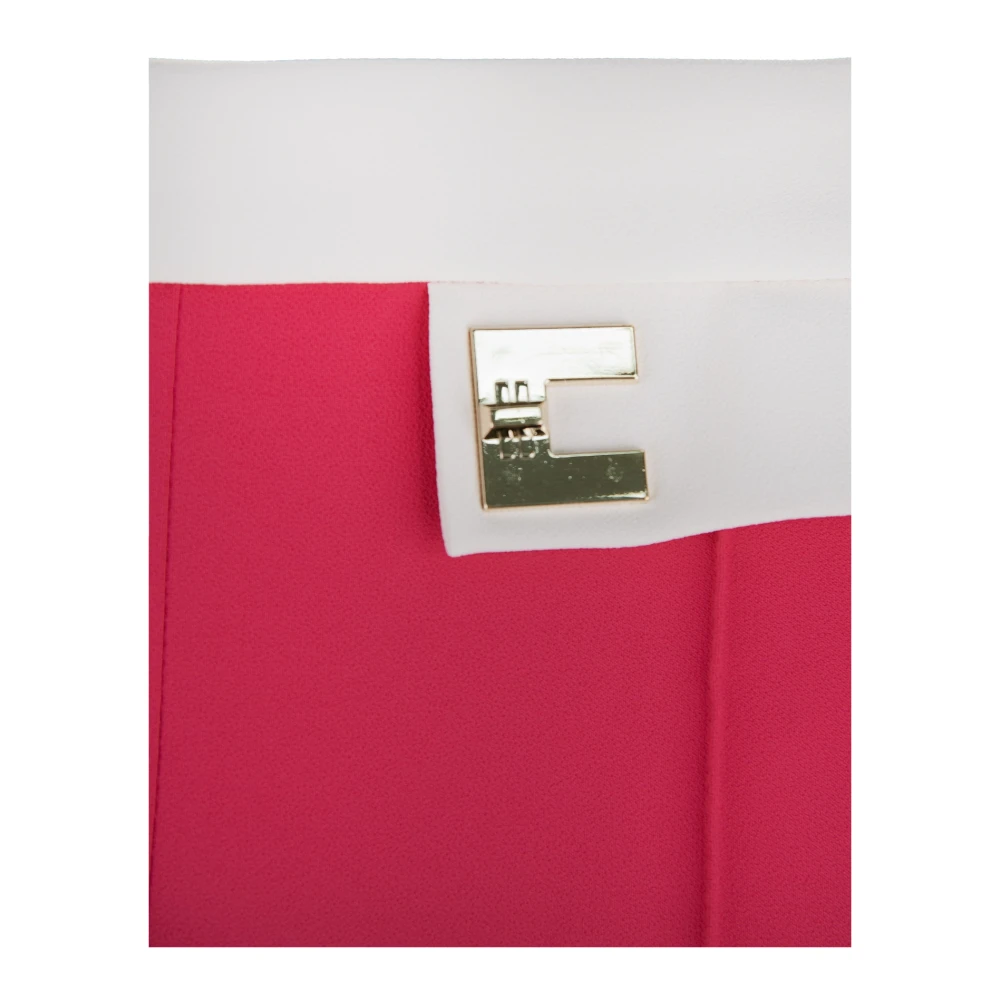 Elisabetta Franchi Palazzo Broek met Rits en Haak Pink Dames