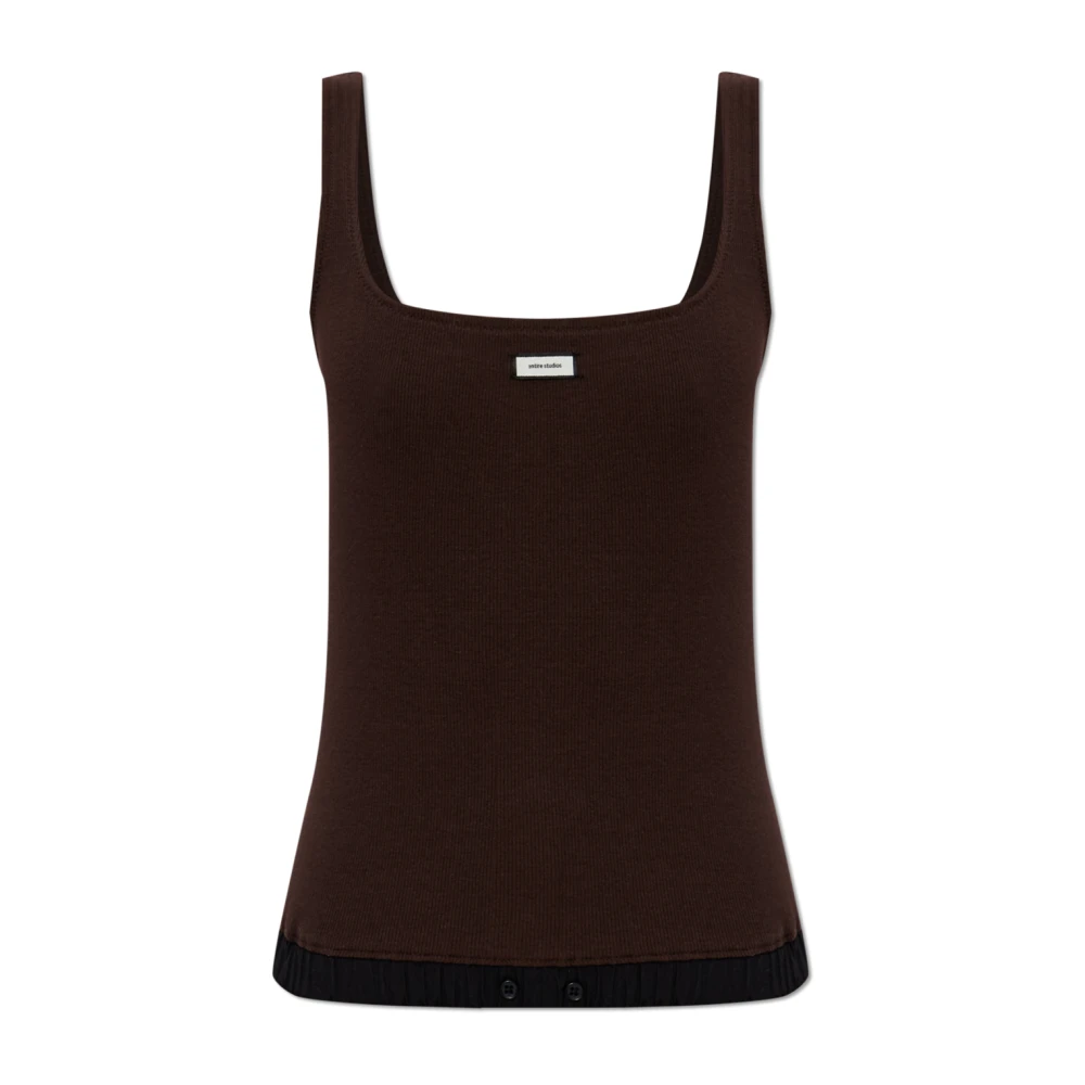 Entire Studios Donna Marrone Top, 2XS, New,