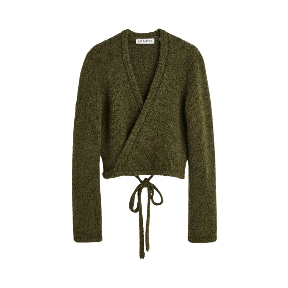 Our Legacy Wrap Knit Olive Cartoon Wool Green Dames