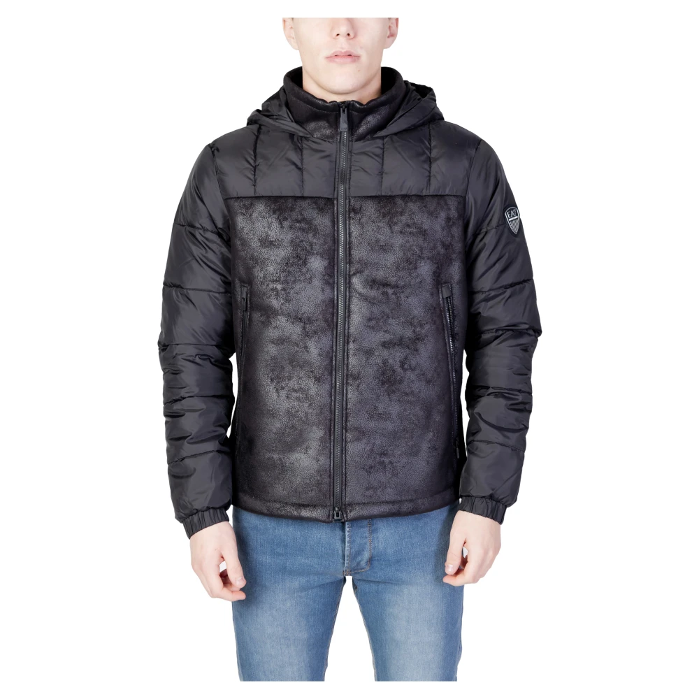 Emporio Armani EA7 Heren Pufferjas Herfst Winter Collectie Black Heren