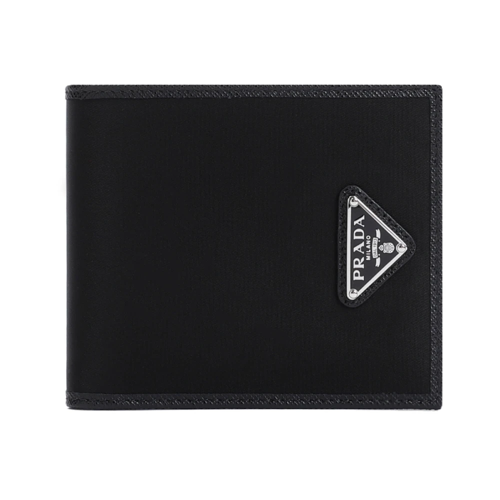 Prada Men's Black Wallets & Cardholders, One Size, Accessories Wallet With Signature Logo