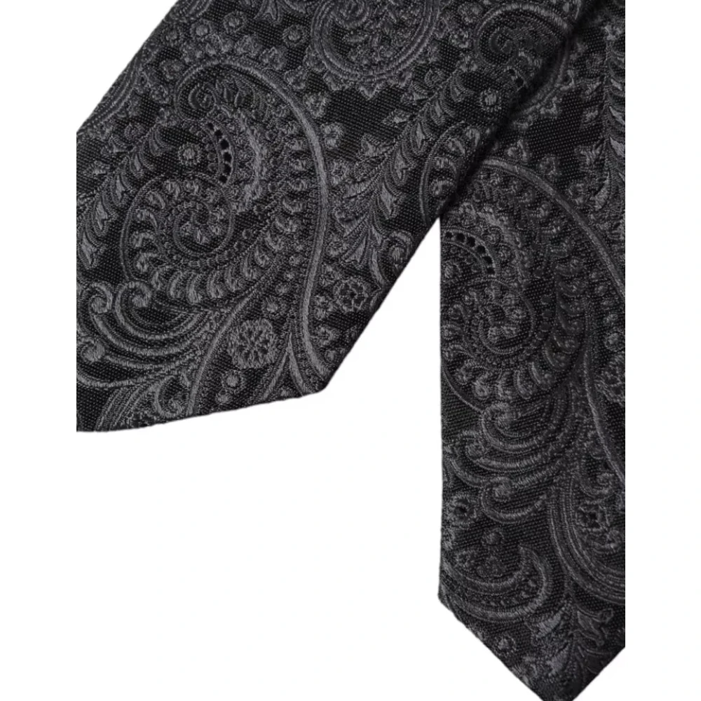 Dolce & Gabbana Exclusieve Heren Zijden Stropdas met Patroon Gray Heren