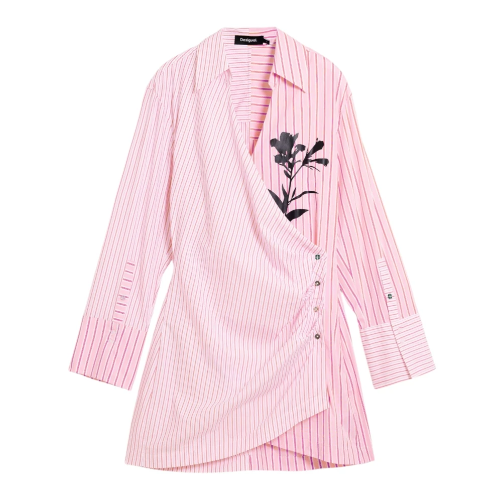 Desigual Femme Rose - Vest Candy Shirt Dress - Robes - Taille: 40 Fr