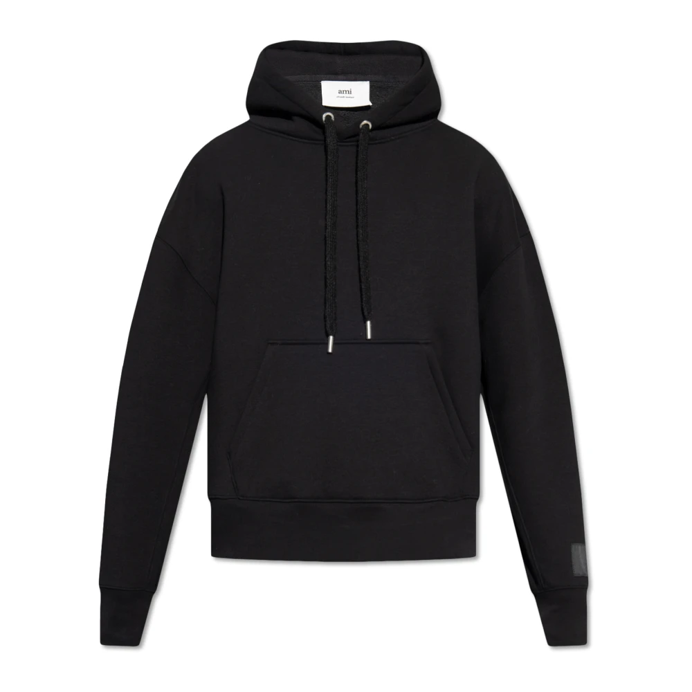 Ami Paris Hoodie med logotyp Black, Herr