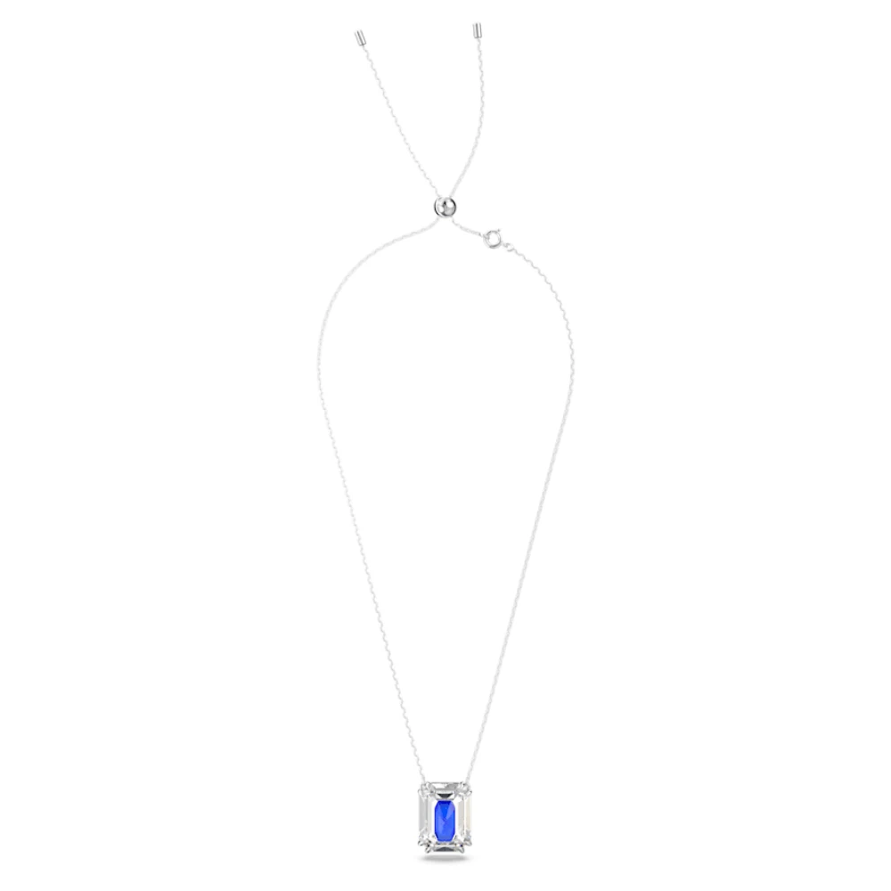 Swarovski Multicolor Necklaces, Female, One Size, Chroma Octagon Blue Necklace