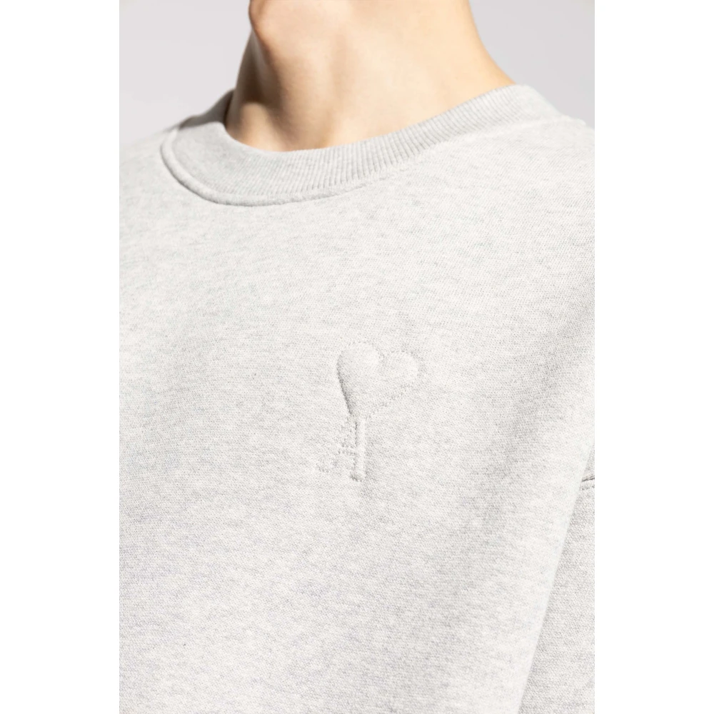 Ami Paris Logo Sweatshirt Gray Heren