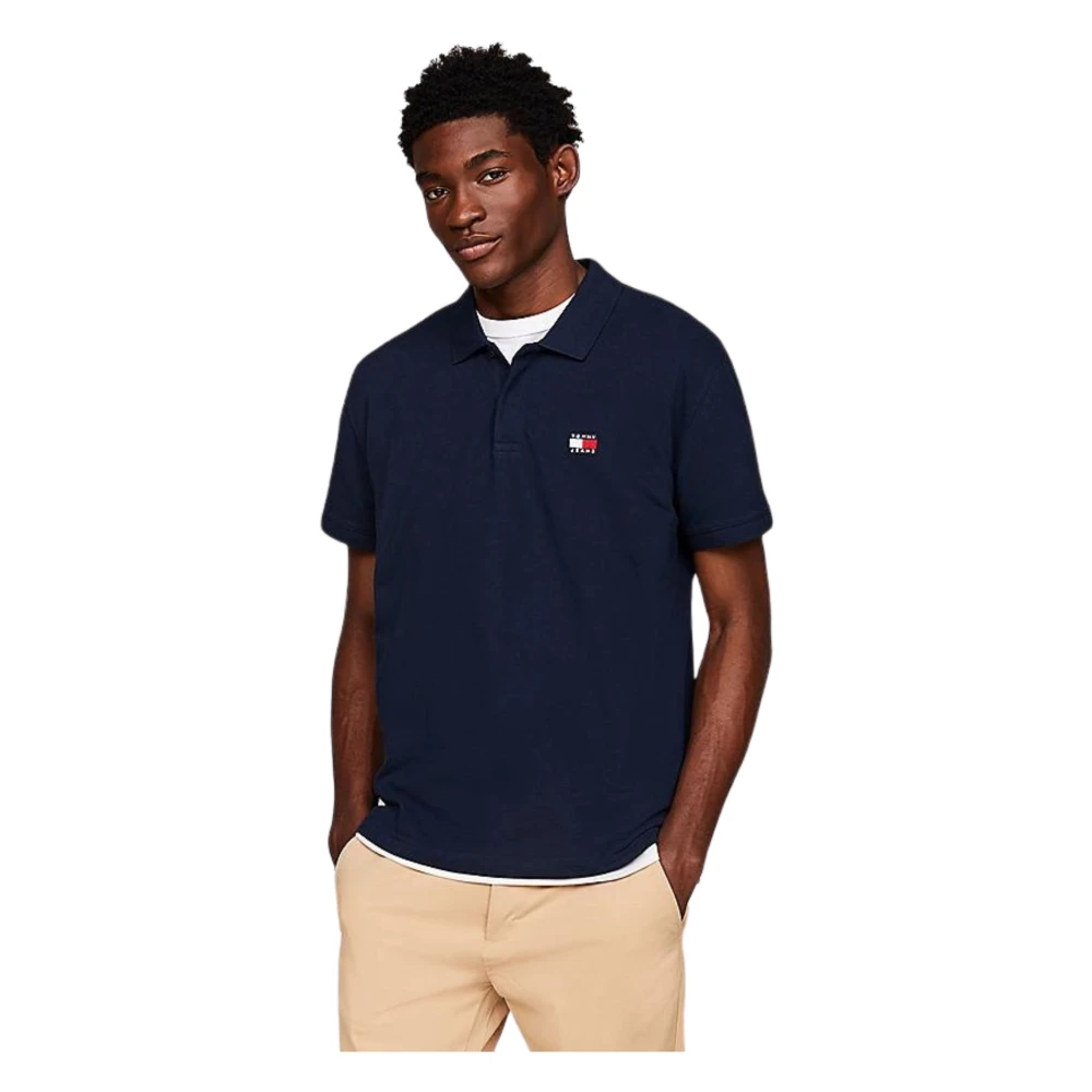 Tommy Hilfiger Blauw Polo Shirt Klassieke Piqué Textuur Blue Heren