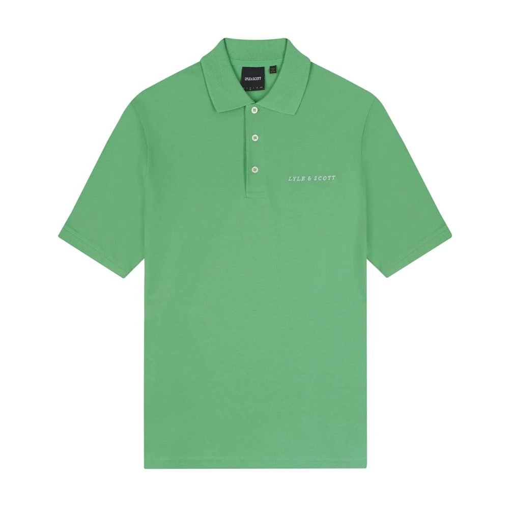 Lyle & Scott Polo- L&S Embroidered Polo Shirt S S Green Heren