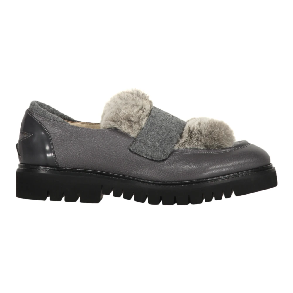 Lorena Antoniazzi, Skor, Dam, 40 EU, Läder, Päls Läder Loafers Rund Tågummi
