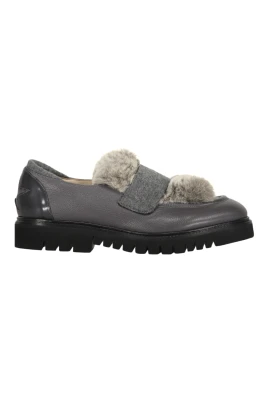Pälsklädda Läderloafers