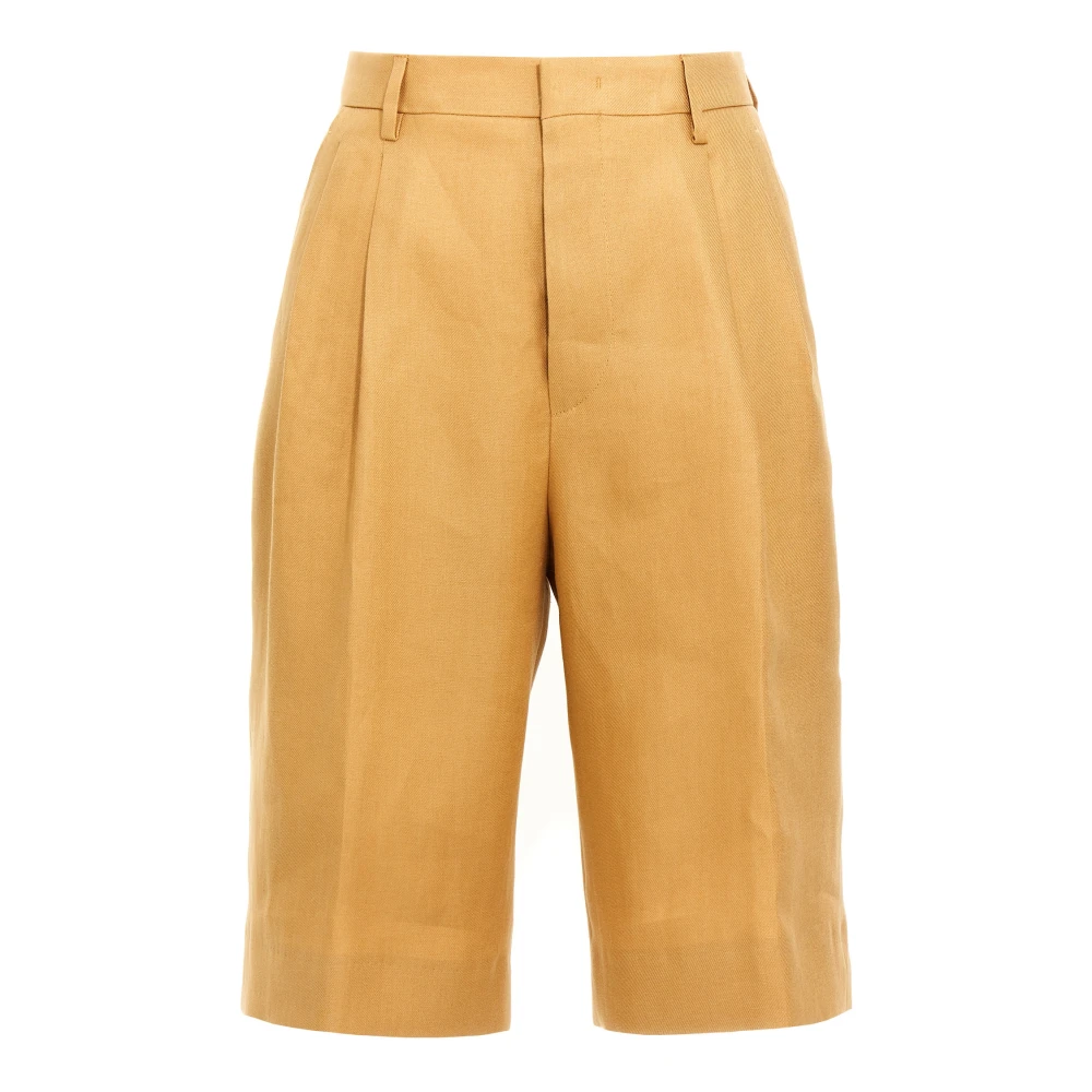 Tagliatore Women's Orange B-Effie Linen Bermuda Shorts - Bermudas - 2XS - Shorts