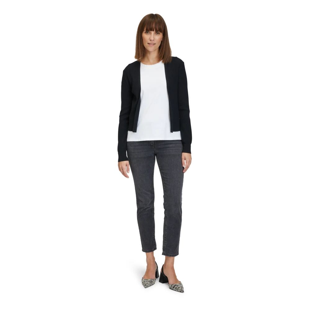 Betty & Co Geribbelde Fijngebreide Vest Black Dames
