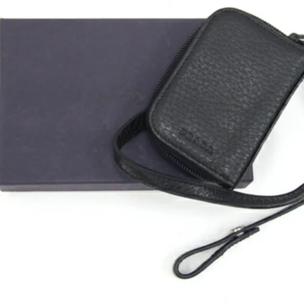 Prada Vintage Pre-owned Leather key-holders Black Dames