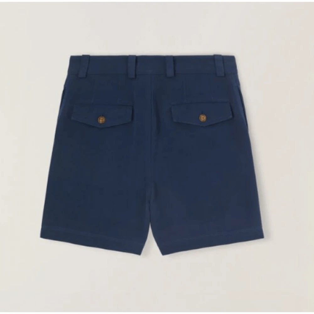 Loro Piana Ademende Katoenen Bermuda Shorts Blue Dames