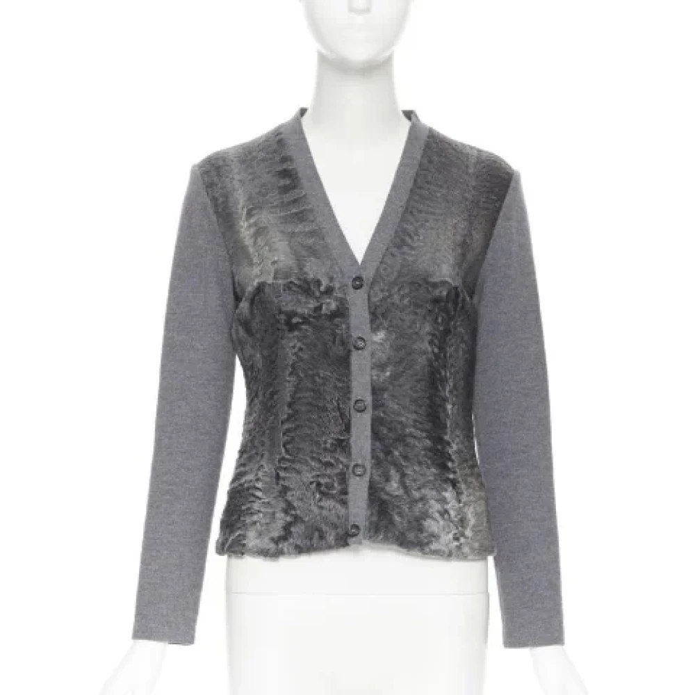Prada Vintage Pre-owned Wool tops Gray Dames