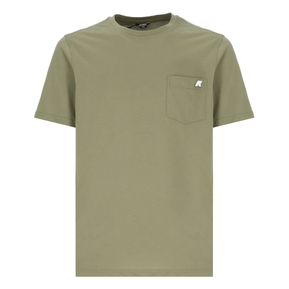K-Way Uomo Verde - T-Shirt In Cotone Con Taschino Sul Petto - Tops - M