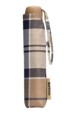 Beige Tartan Teleskop Paraply
