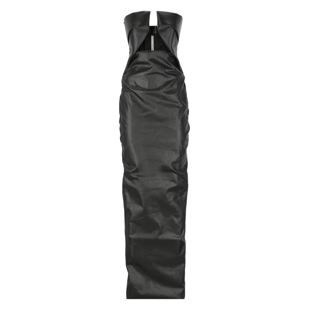Rick Owens Zwarte katoenen jurk met uitsnijding Black Dames