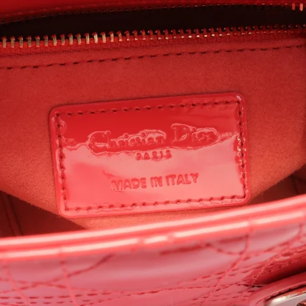 Dior Vintage Pre-owned Leather handbags Red Dames