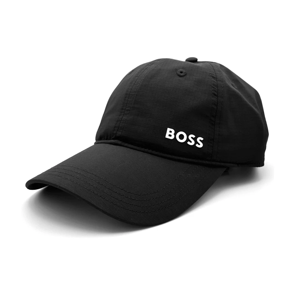 Hugo Boss Zwarte Synthetische Pet met Klittenbandsluiting Black Heren