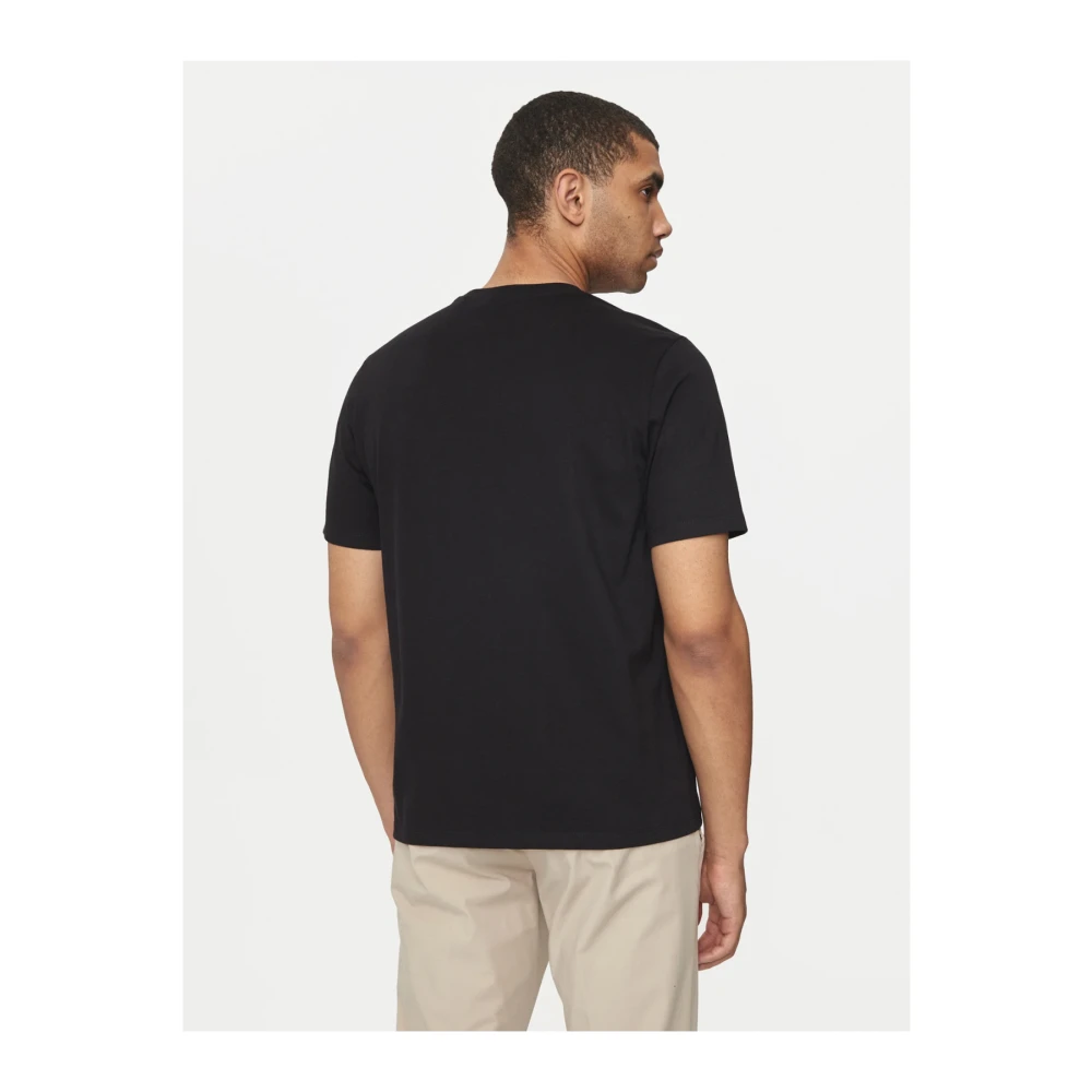 Guess Zwarte Katoenen T-shirt met Logopatch Black Heren