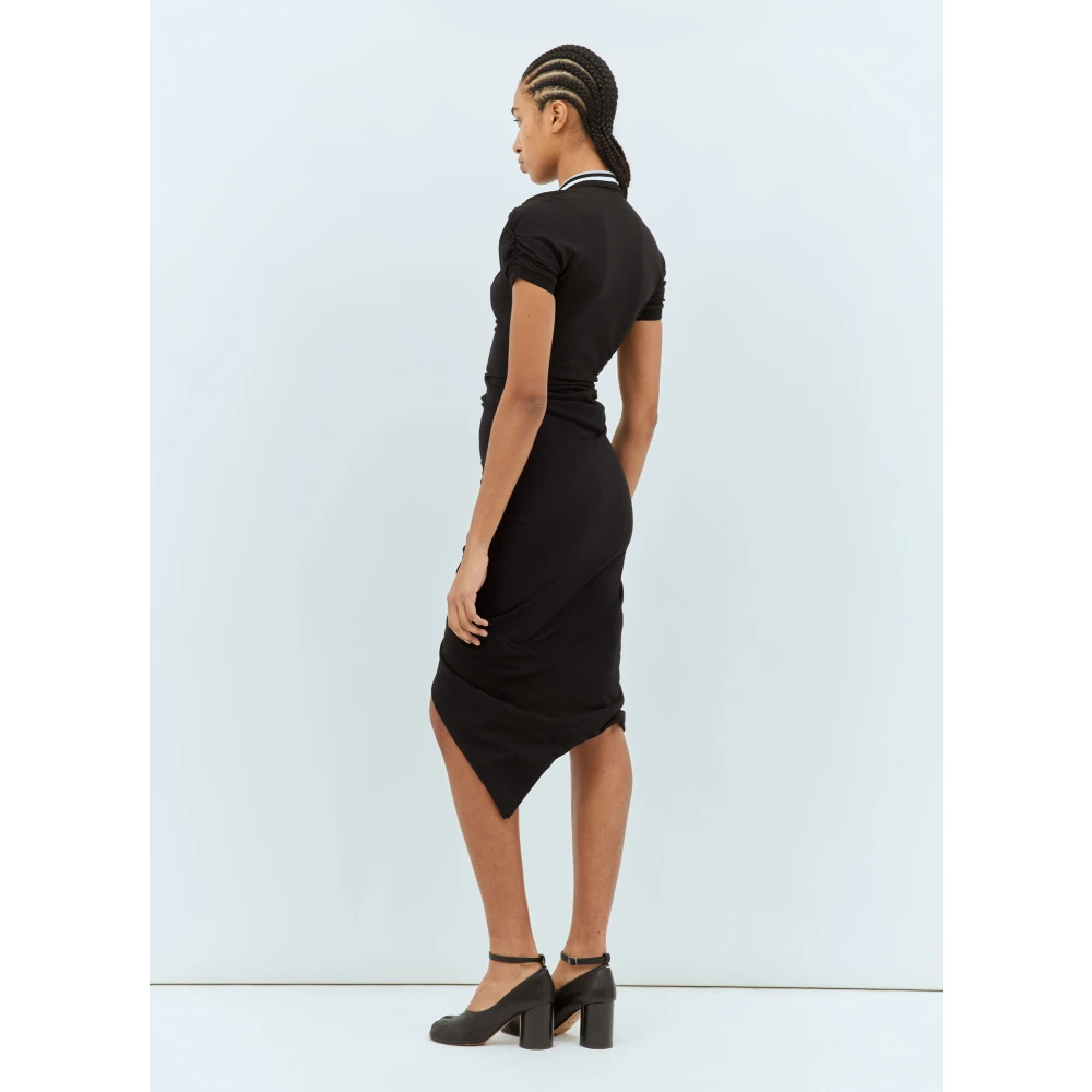 Vivienne Westwood Geborduurde Midi Jurk met Logo Black Dames