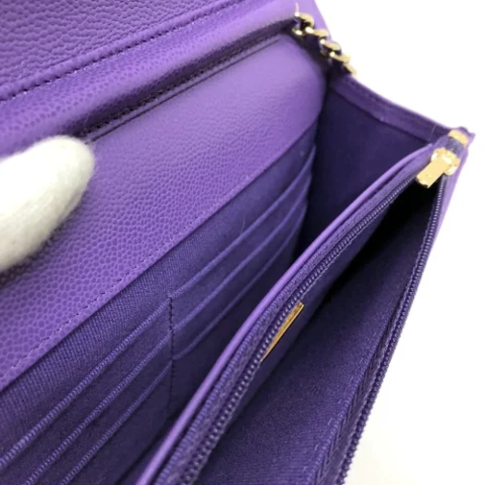 Chanel Vintage Pre-owned Leather chanel-bags Purple Dames