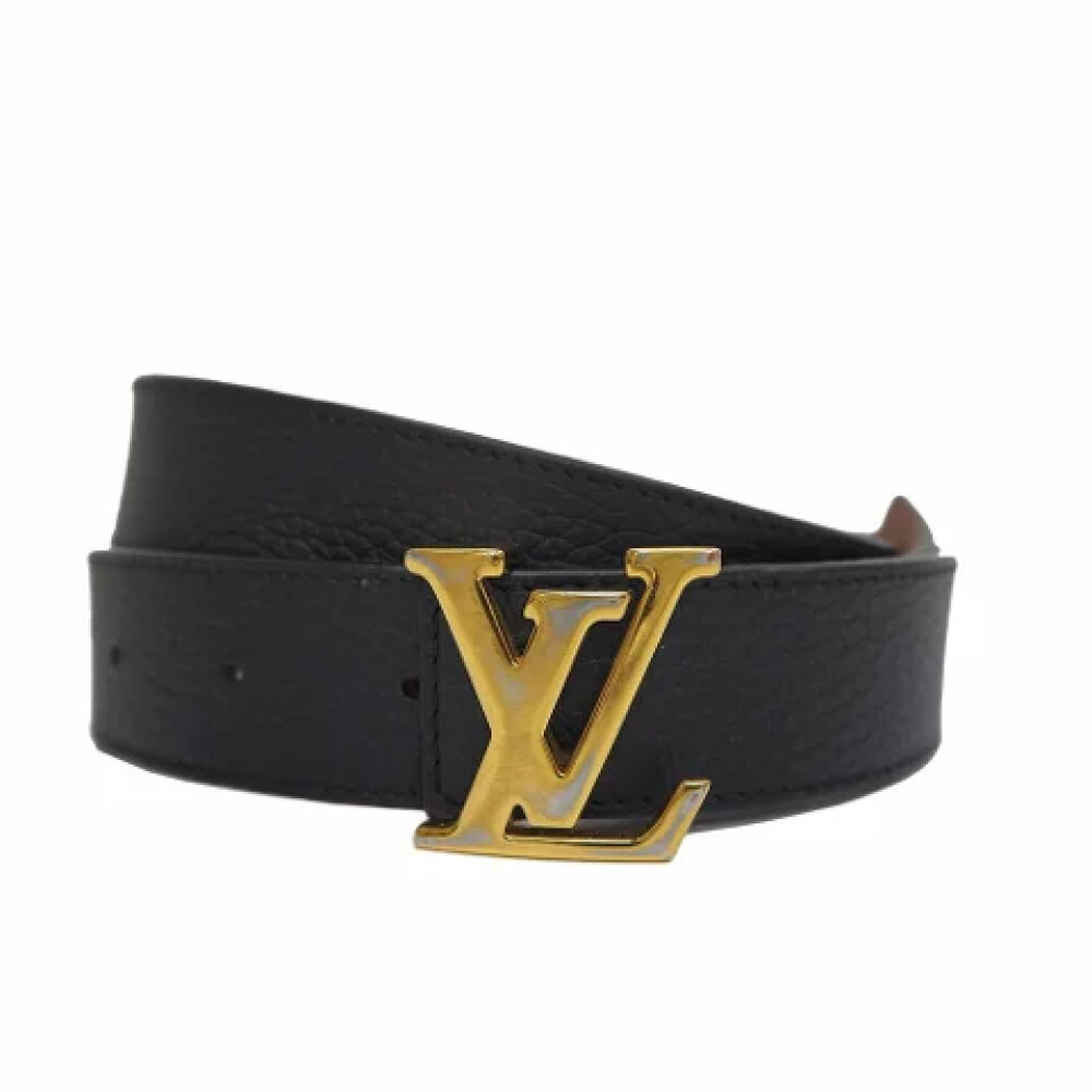 Tweedehands Zwart Leren Louis Vuitton Riem Louis Vuitton Vintage