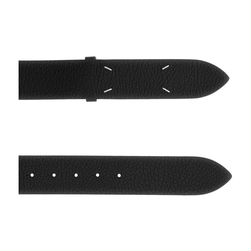 Maison Margiela Klassieke Zwarte Leren Riem Black Dames