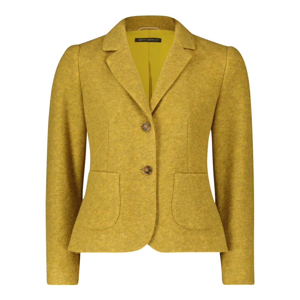 Betty Barclay Getailleerde wollen blazer met zakken Yellow Dames