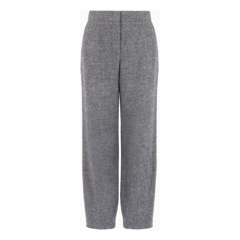 Emporio Armani Grijze wollen broek met vernauwde zoom Gray Dames