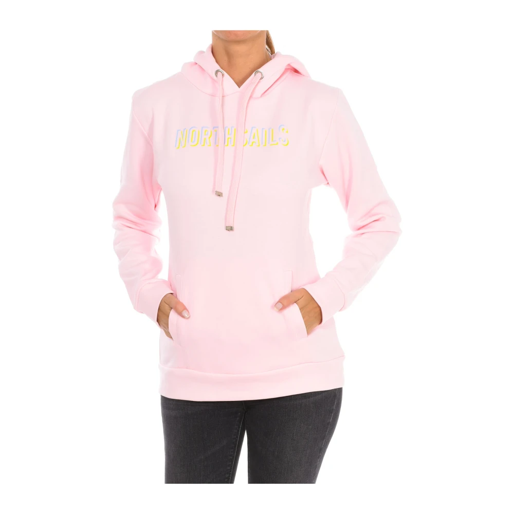 North Sails Women's Pink Hooded Sweatshirt With Adjustable Drawstring - Hoodies - Xl - Sweatshirts & Hoodies