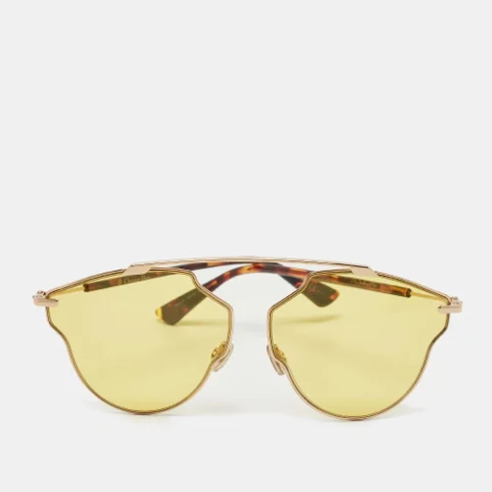Dior Vintage Pre-owned Acetate sunglasses Yellow Dames