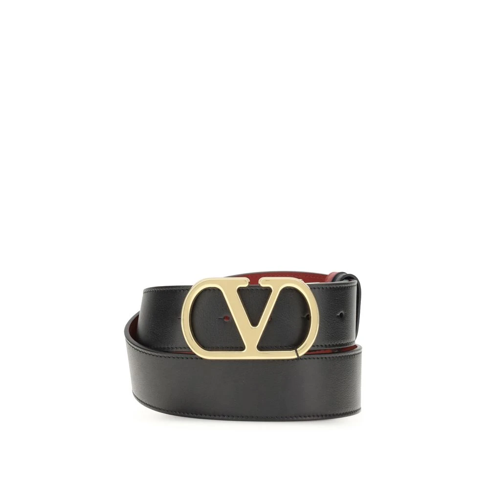 Valentino Garavani Women's Black Belts, 75 Cm, Reversible Vlogo Leather Belt