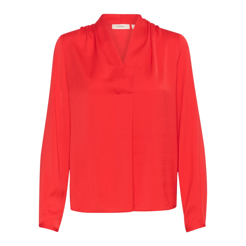 InWear Rode V-hals Blouse Red Dames
