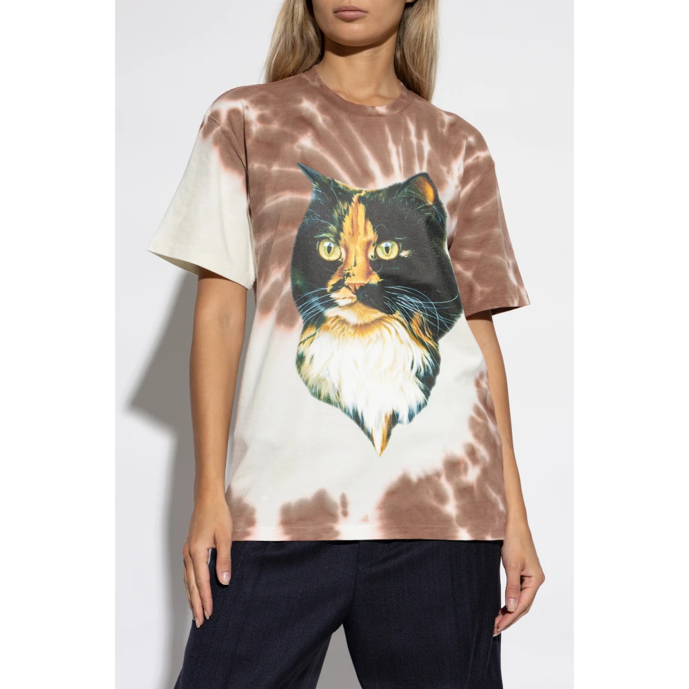 JW Anderson T-shirt met print Brown Dames