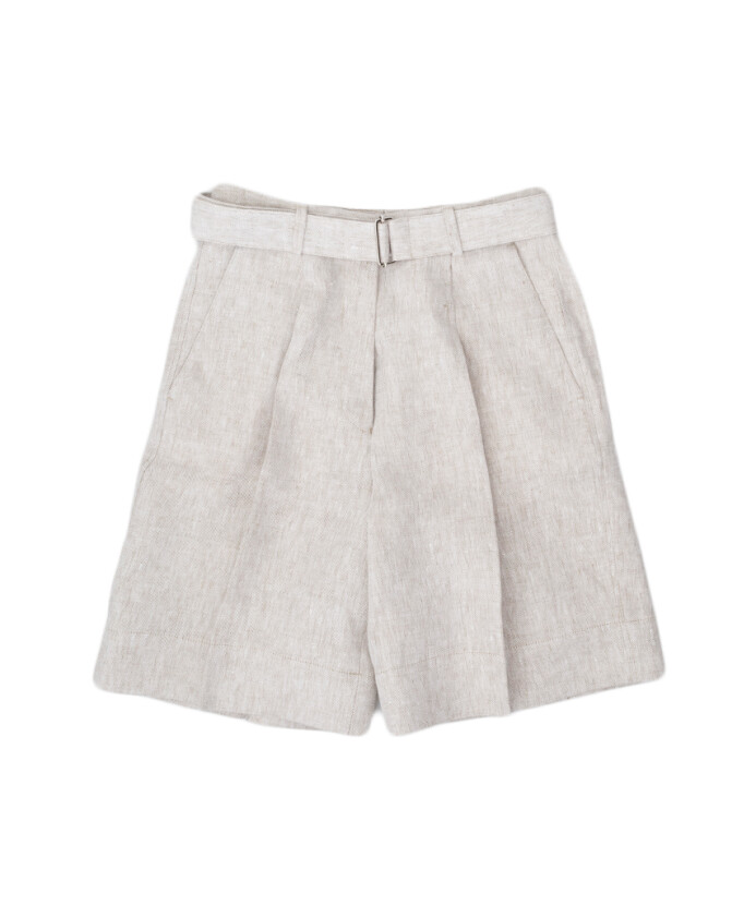 beige-high-waisted-pleated-shorts