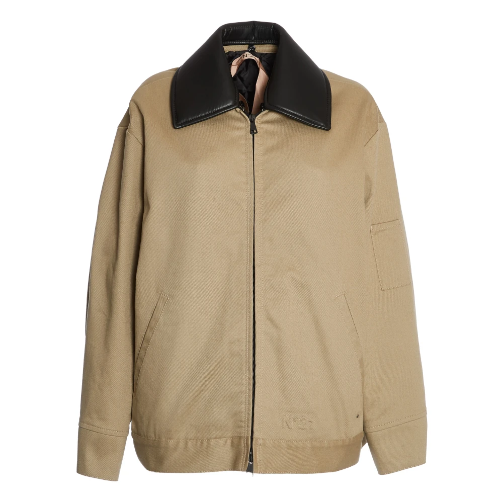 N21 Beige Oversized Jas Verhoog Stijl Chic Beige Dames
